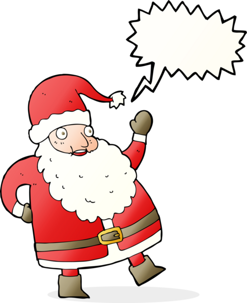 Bir insan tarafından çizilmiş komik Noel Baba karikatürü.