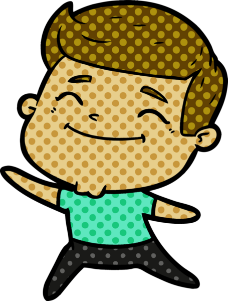 Bir insan tarafından çizilmiş mutlu çizgi film adamı.