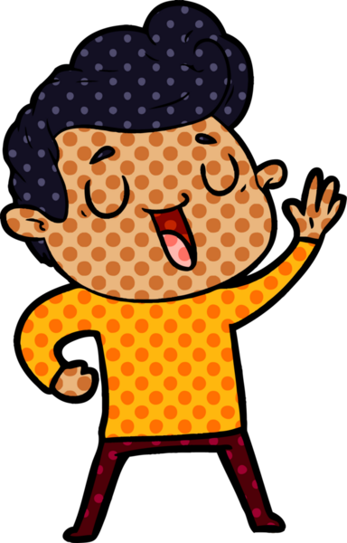 Bir insan tarafından çizilmiş mutlu çizgi film adamı.