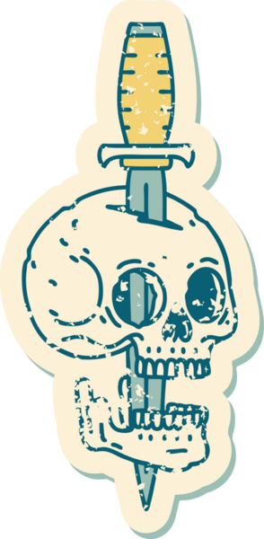 Bir insan tarafından çizilmiş bir kafatasının sembolik dövmeli görüntüsü.