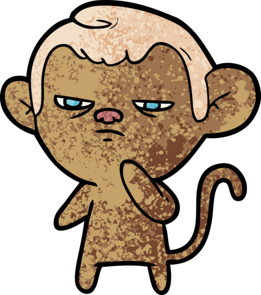 Bir insan tarafından çizilmiş çizgi maymun.