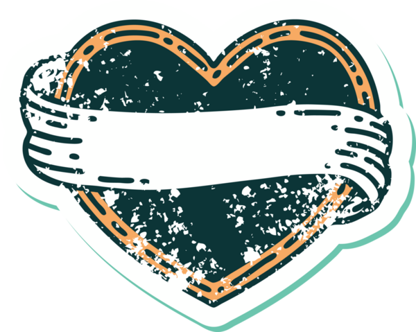 Bir insan tarafından çizilmiş kalp ve bayrağın sembolik depresif dövme şekli