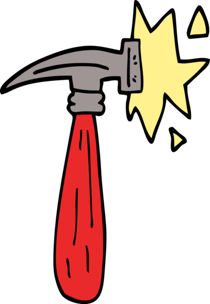 Bir insan tarafından çizilmiş karalama çekiç sesi.