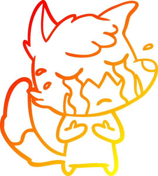 Bir insan tarafından çizilmiş ağlayan tilki çizgi filmi.