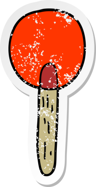 Bir insan tarafından çizilmiş bir şeker lolipopunun sıkıntılı çıkartması.