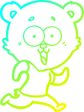 Bir insan tarafından çizilmiş gülen oyuncak ayı çizgi filmi.