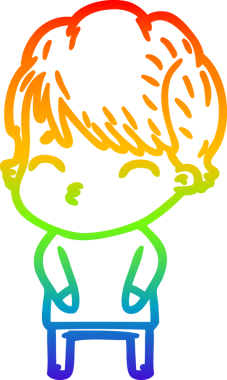 Gökkuşağı gradyan çizgi çizimi Bir insan tarafından çizilmiş bir çizgi kadın