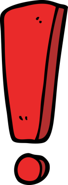 Bir insan tarafından çizilmiş çizgi film ünlem işareti