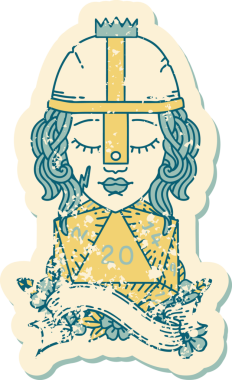 Retro Dövme Tarzı İnsan Dövüşçüsü Bir insan tarafından çizilmiş 20 zar atışıyla