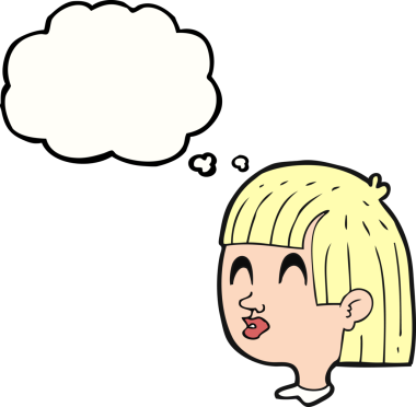 Bir insan tarafından çizilmiş serbest çizim baloncuk kadın yüzü.