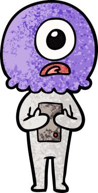 Çizgi film Tepegöz uzaylı uzay adamı bir insan tarafından çizildi.