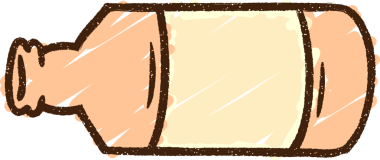 Bir insan tarafından çizilmiş bira şişesi tebeşiri.