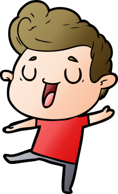 Bir insan tarafından çizilmiş mutlu çizgi film adamı.