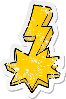 Bir insanın çizdiği karikatür yıldırımının sıkıntılı çıkartması.