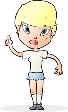 Bir insan tarafından çizilmiş bir fikri olan karikatür kadın.