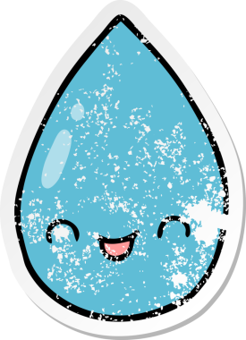 Bir insan tarafından çizilmiş tatlı yağmur damlasının sıkıntılı çıkartması.