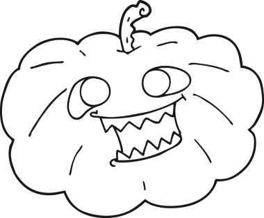 Bir insan tarafından çizilmiş cadılar bayramı balkabağı resmi.