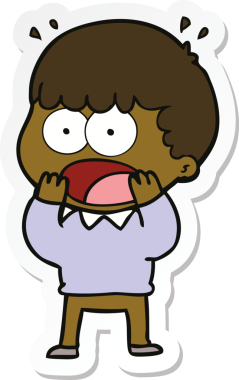 Bir insan tarafından çizilmiş bir karikatür çıkartması.