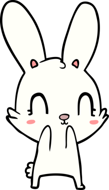 Bir insan tarafından çizilmiş şirin çizgi film tavşanı.