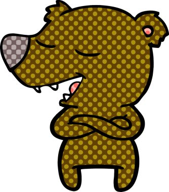 Bir insan tarafından çizilmiş çizgi film ayısı.