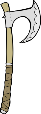 Bir insan tarafından çizilmiş viking baltası.