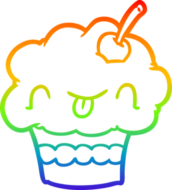 gökkuşağı gradyan çizgisi bir insan tarafından çizilmiş komik bir kek