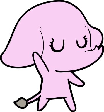 Bir insan tarafından çizilmiş şirin bir fil.