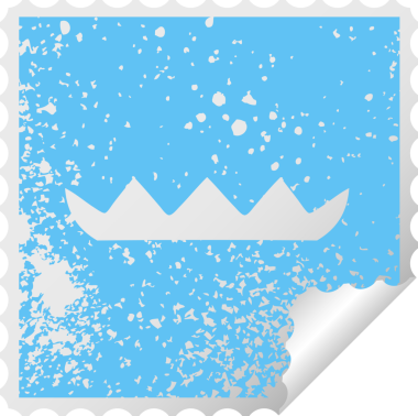 Bir insan tarafından çizilmiş nilüfer yaprağının kare soyma etiketi.