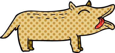 Bir insan tarafından çizilmiş komik bir köpek.