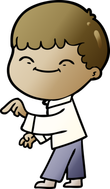 Bir insan tarafından çizilmiş mutlu çocuk çizgi filmi.