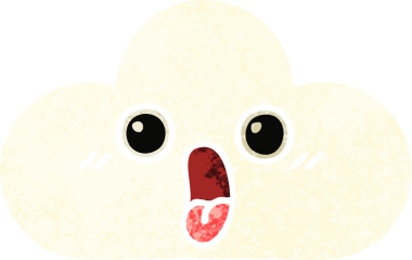 Bir insan tarafından çizilmiş bir bulutun retro çizim tarzı karikatürü