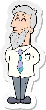 Bir insan tarafından çizilmiş bir karikatür psikoloğunun çıkartması.