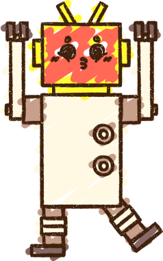 Bir insan tarafından çizilen Şaşkın Robot Tebeşiri