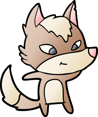 Bir insan tarafından çizilmiş dost canlısı bir kurt.