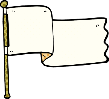 Bir insan tarafından çizilmiş beyaz bayrak.