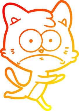 Bir insan tarafından çizilen çizgi film karakterinin sıcak gradyan çizimi