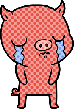 Bir insan tarafından çizilmiş domuz ağlaması.