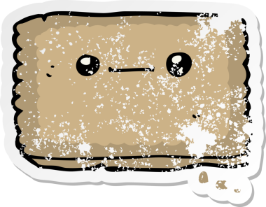 Bir insan tarafından çizilmiş karikatür bisküvisi.