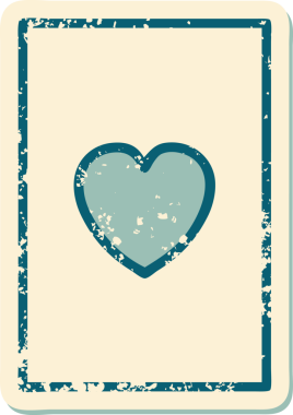 Bir insan tarafından çizilmiş kupa asının sembolik dövmeli görüntüsü.