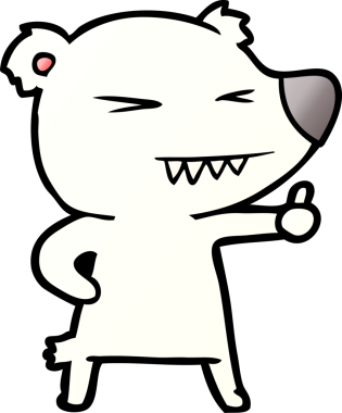 Bir insan tarafından çizilmiş kutup ayısı karikatürü