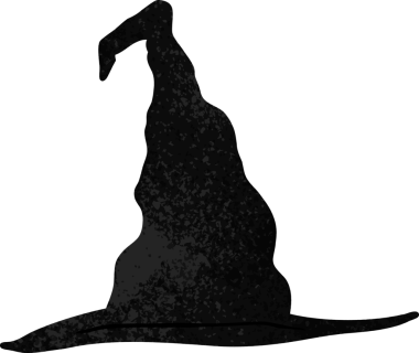 Bir insan tarafından çizilmiş karalama cadı şapkası.