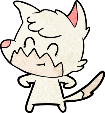 Bir insan tarafından çizilmiş çizgi film dostu tilki.