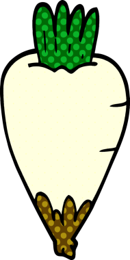 Bir insan tarafından çizilmiş karalama kökü sebzesi.