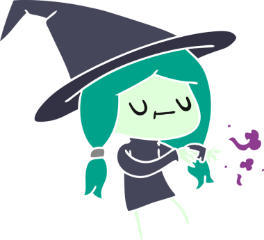 Bir insan tarafından çizilmiş kawai cadısının serbest çizimi.