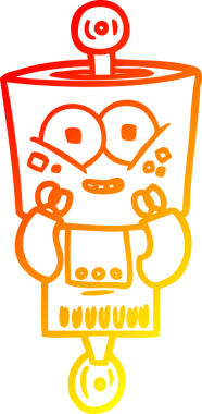 Bir insan tarafından çizilmiş mutlu bir çizgi robot çizimi