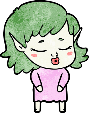 Bir insan tarafından çizilmiş güzel elf kızı.