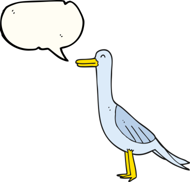 Bir insan tarafından çizilmiş serbest konuşma balonu karikatür kuşu