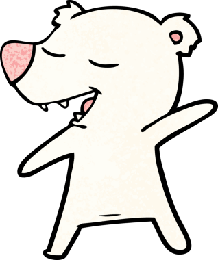 Bir insan tarafından çizilmiş mutlu kutup ayısı karikatürü