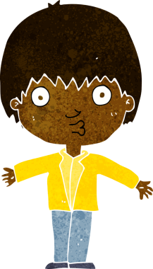 çizgi film bir insan tarafından çizilmiş hayret verici çocuk.