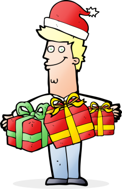 Bir insan tarafından çizilmiş hediyeli çizgi film adamı.